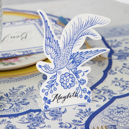 Blue Asiatic Pheasants Place Card