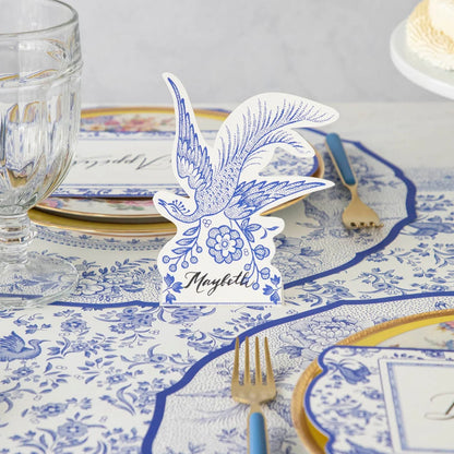 Blue Asiatic Pheasants Place Card