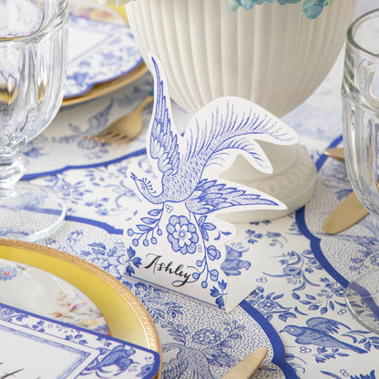 Blue Asiatic Pheasants Place Card