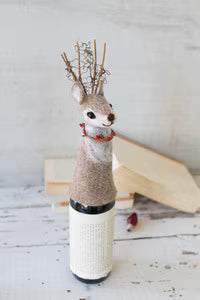 Felt Deer Wine Topper