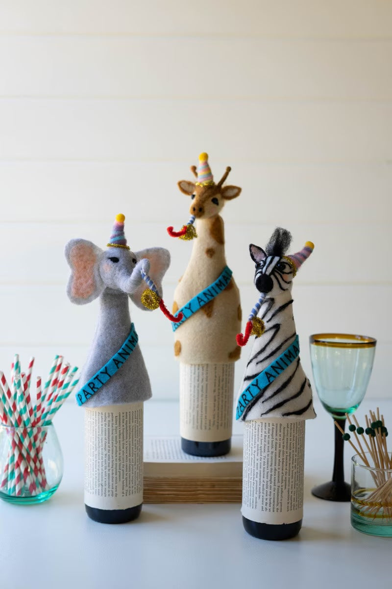 Party Animal Bottle Toppers - Assorted