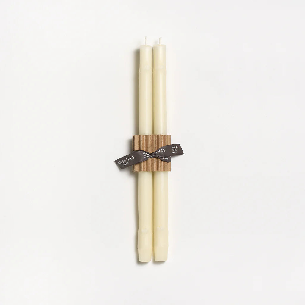 Bamboo Tapers Pair - Cream