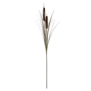 43 Inch Dark Brown Double Cattail Stem