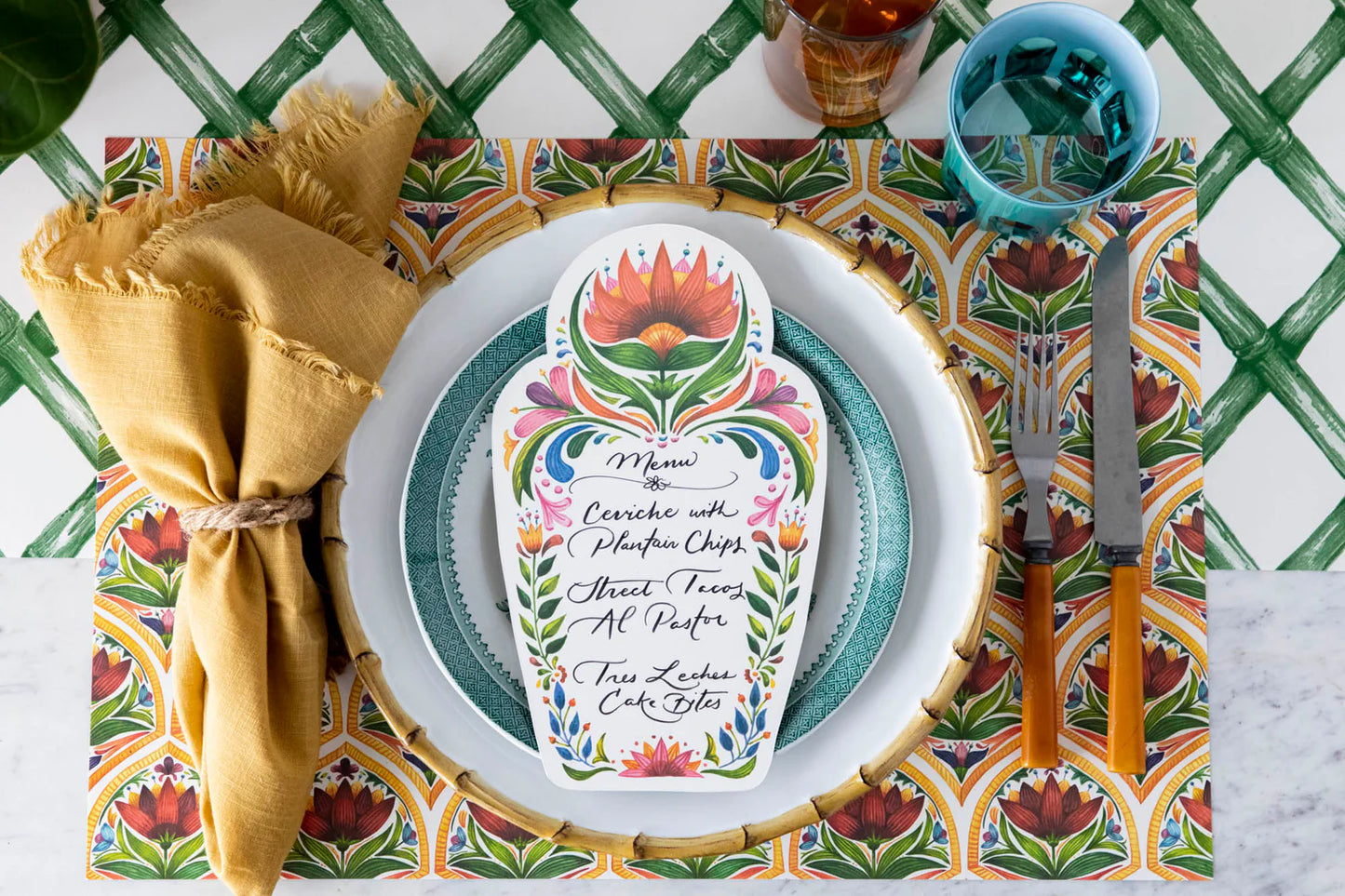 Fiesta Floral Table Card