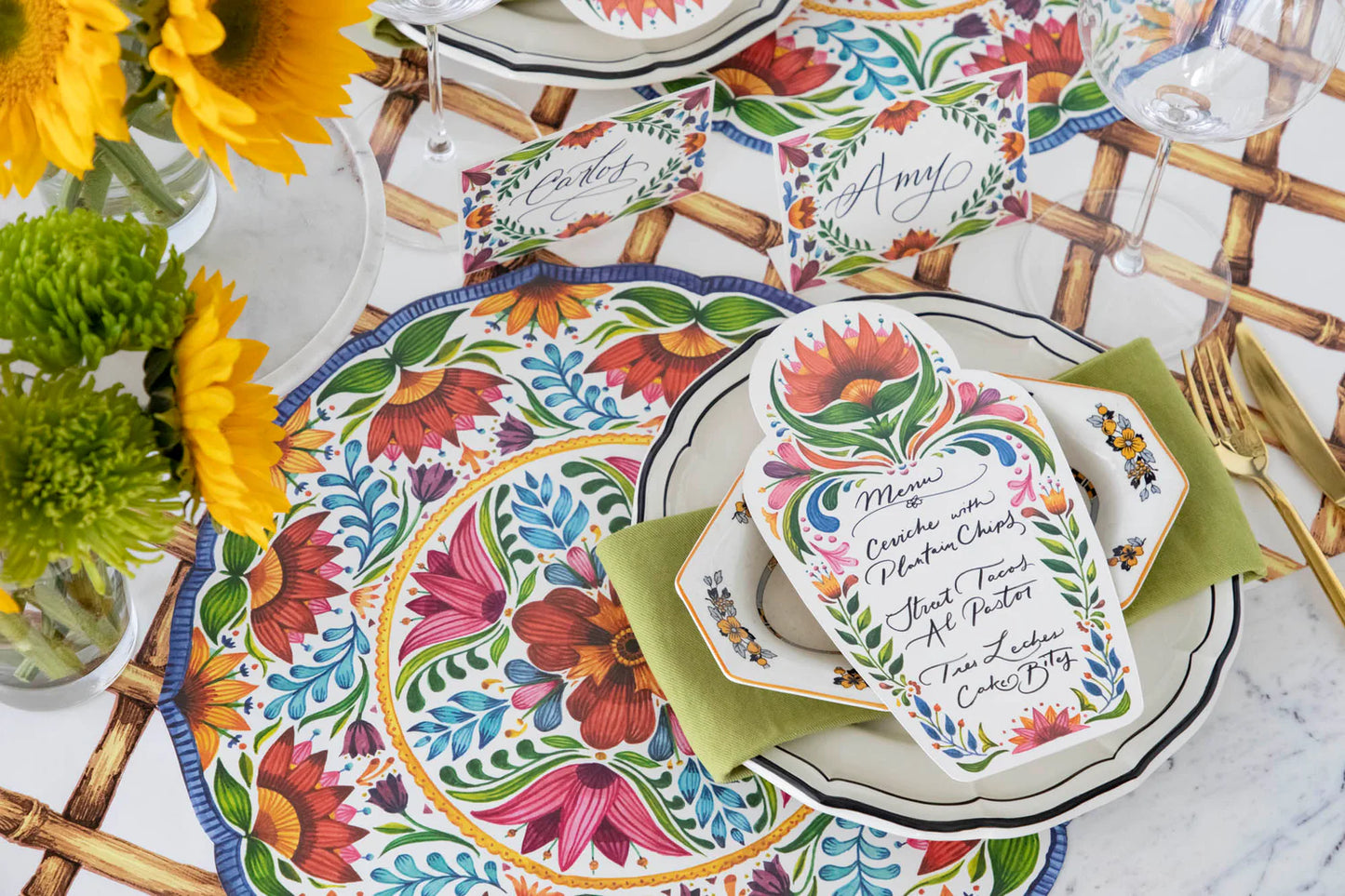Fiesta Floral Table Card