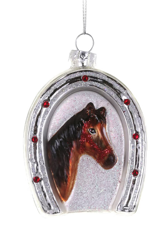Horse and Horseshoe Ornament