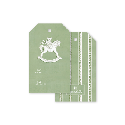 Porcelain Verte Rocking Horse Gift Tags