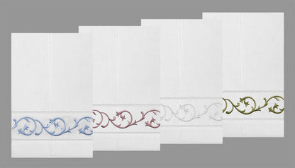 Scroll Hemstitch Guest Towel - Blue