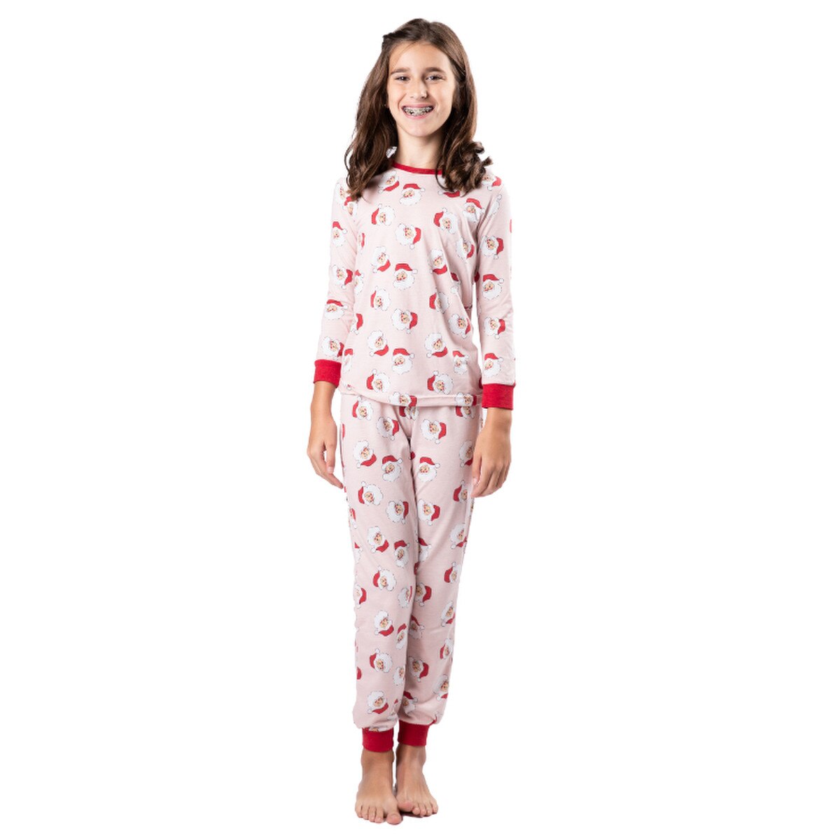 Kids Pink Santa Claus Jammie Jogger Pant Set