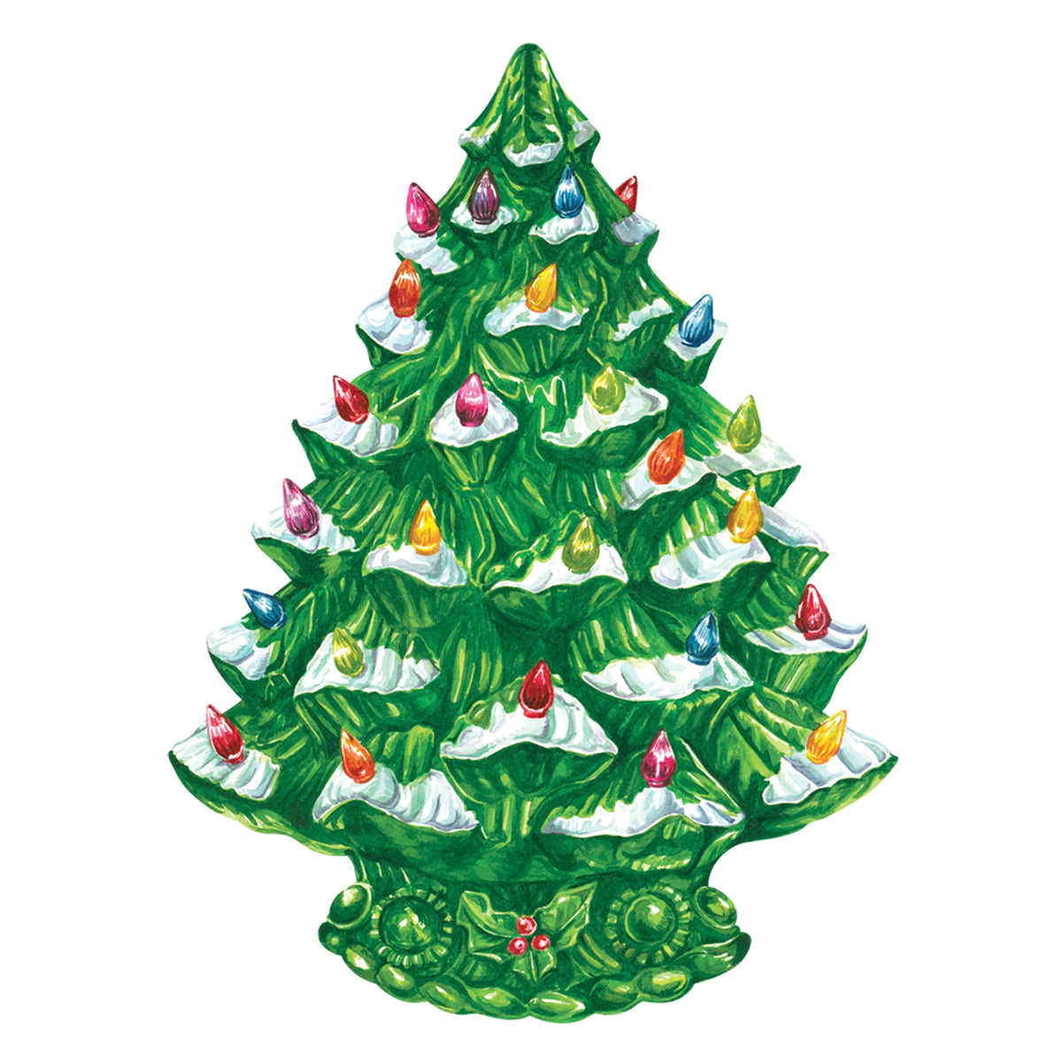 Die Cut Vintage Christmas Tree Placemat