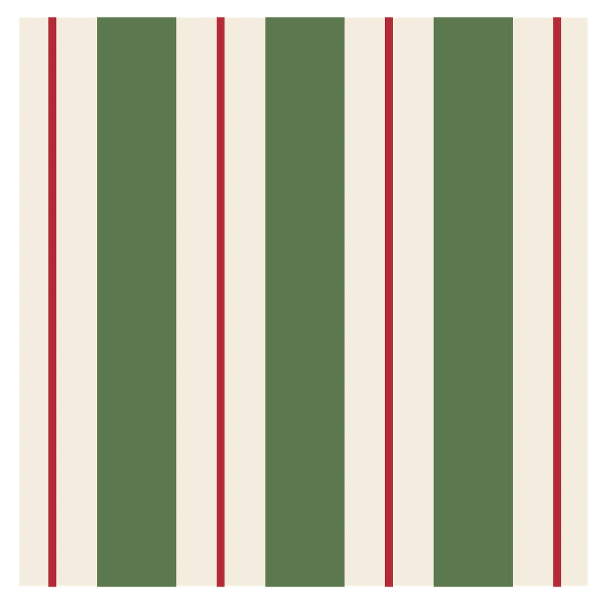 Green + Red Awning Stripe Cocktail Napkin