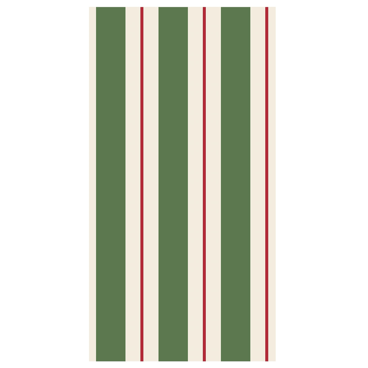 Green + Red Awning Stripe Guest Napkin