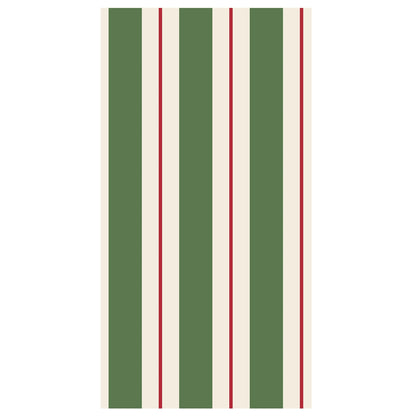 Green + Red Awning Stripe Guest Napkin