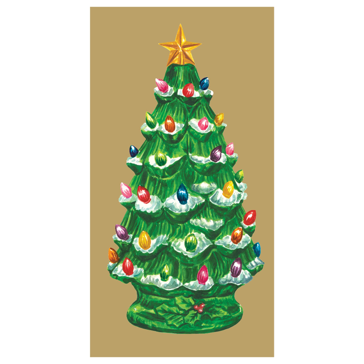 Vintage Christmas Tree Guest Napkin