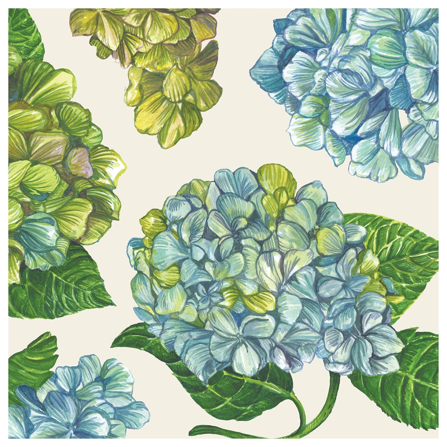 Hydrangea Cocktail Napkin