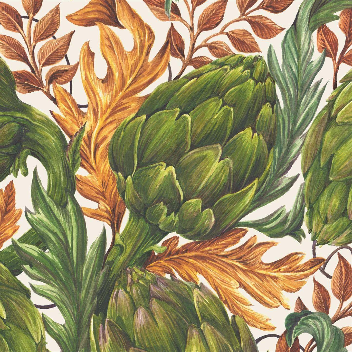 Autumnal Artichokes Cocktail Napkin