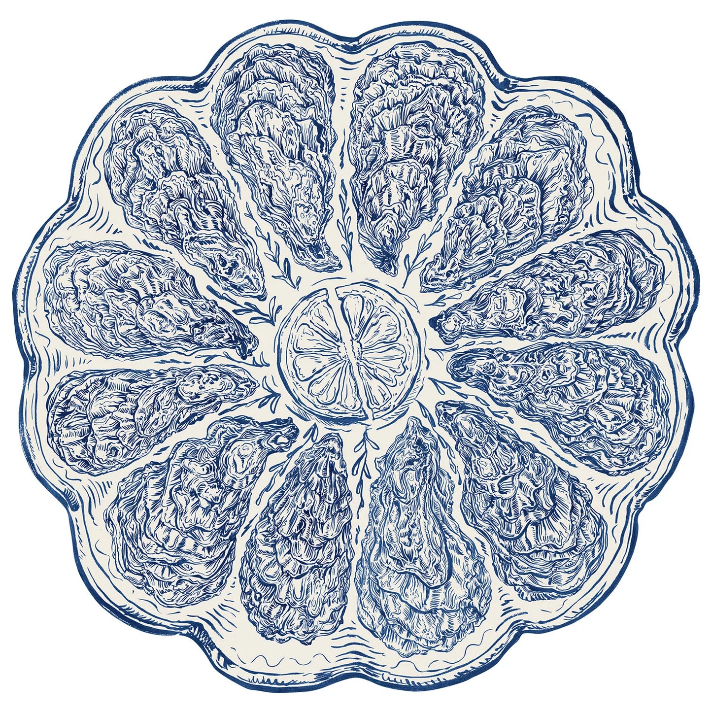Die-cut Blue Oyster Plate Placemat