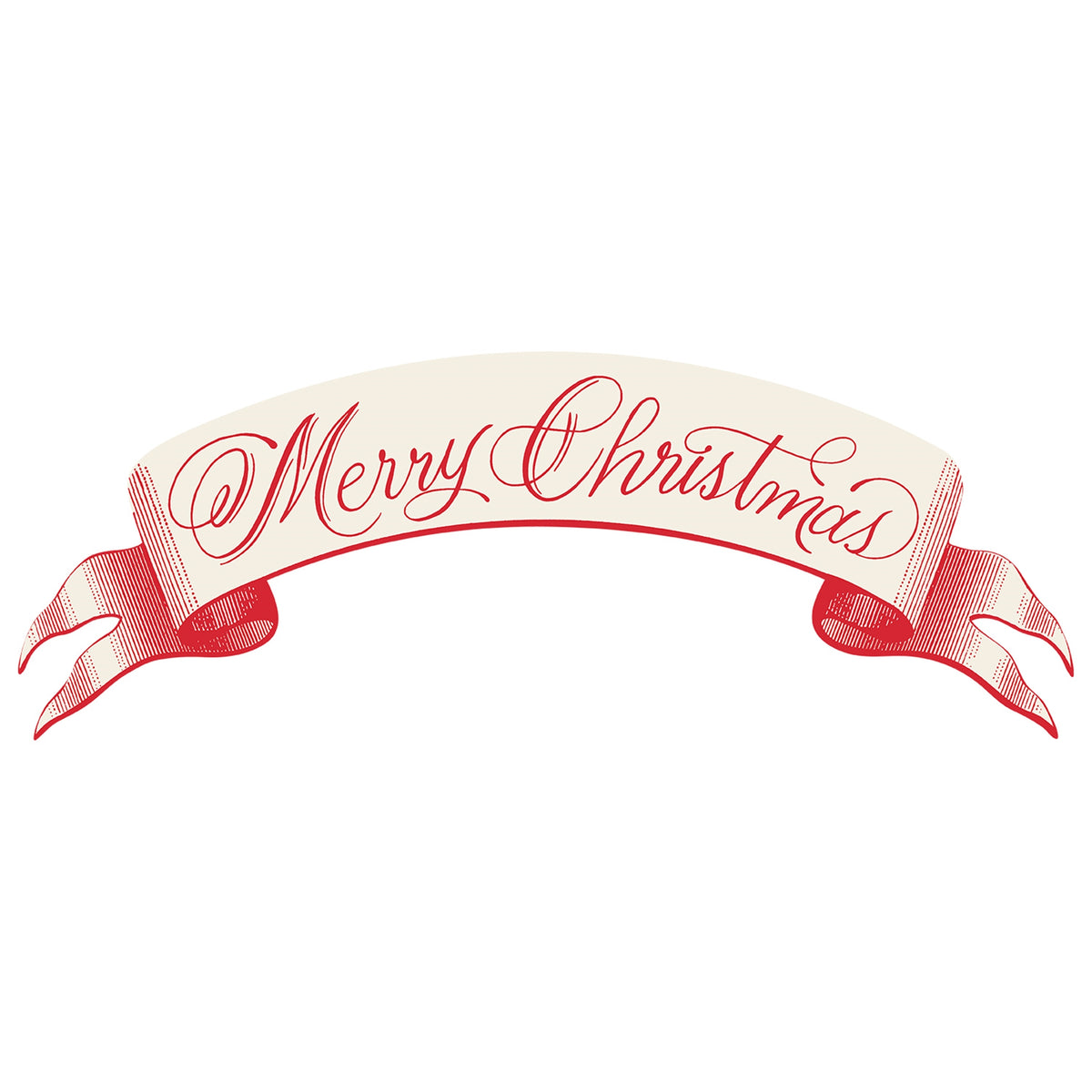 Red Merry Christmas Banner Table Accent