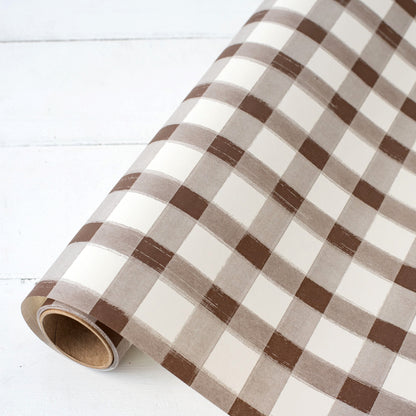 Brown Painted Check Runner