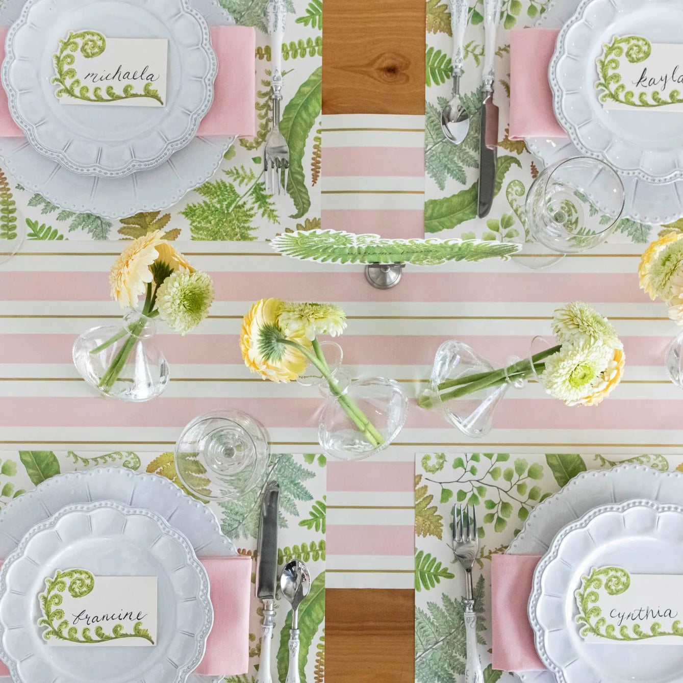 Pink & Gold Awning Stripe Runner