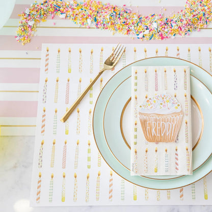 Pink & Gold Awning Stripe Runner