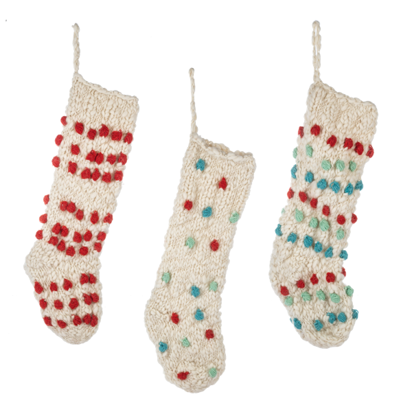 Knit Pom Pom Stockings