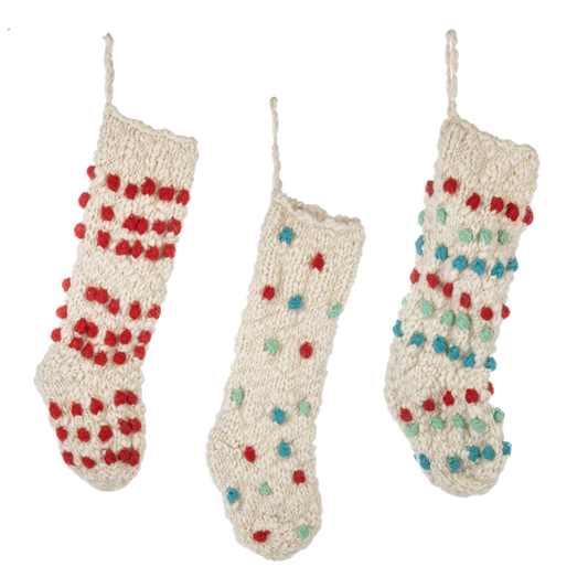 Knit Pom Pom Stockings
