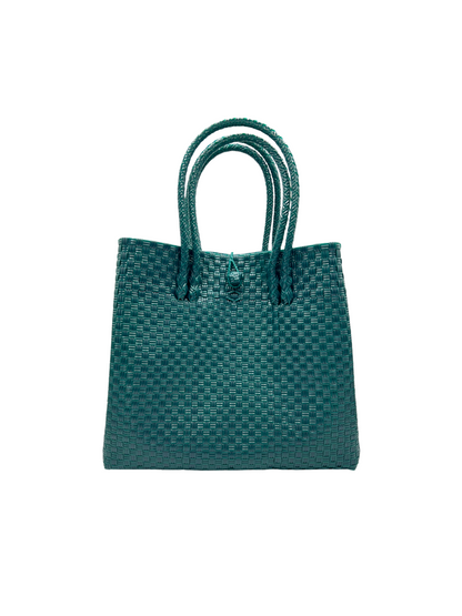 Piper Maxi Handwoven Tote - Deep Emerald