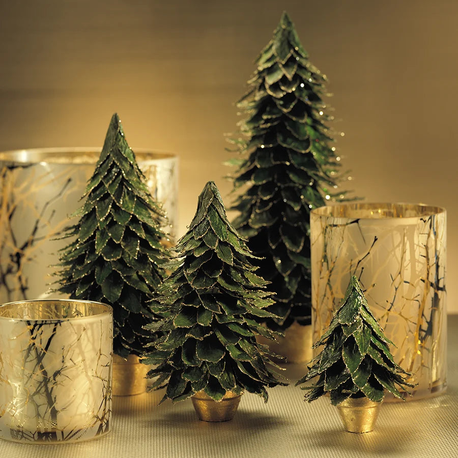 Natural Leaf Tree in Gold Pot