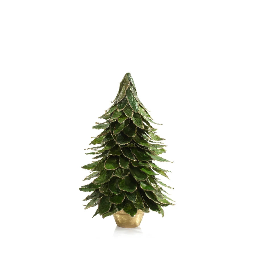 Natural Leaf Tree in Gold Pot