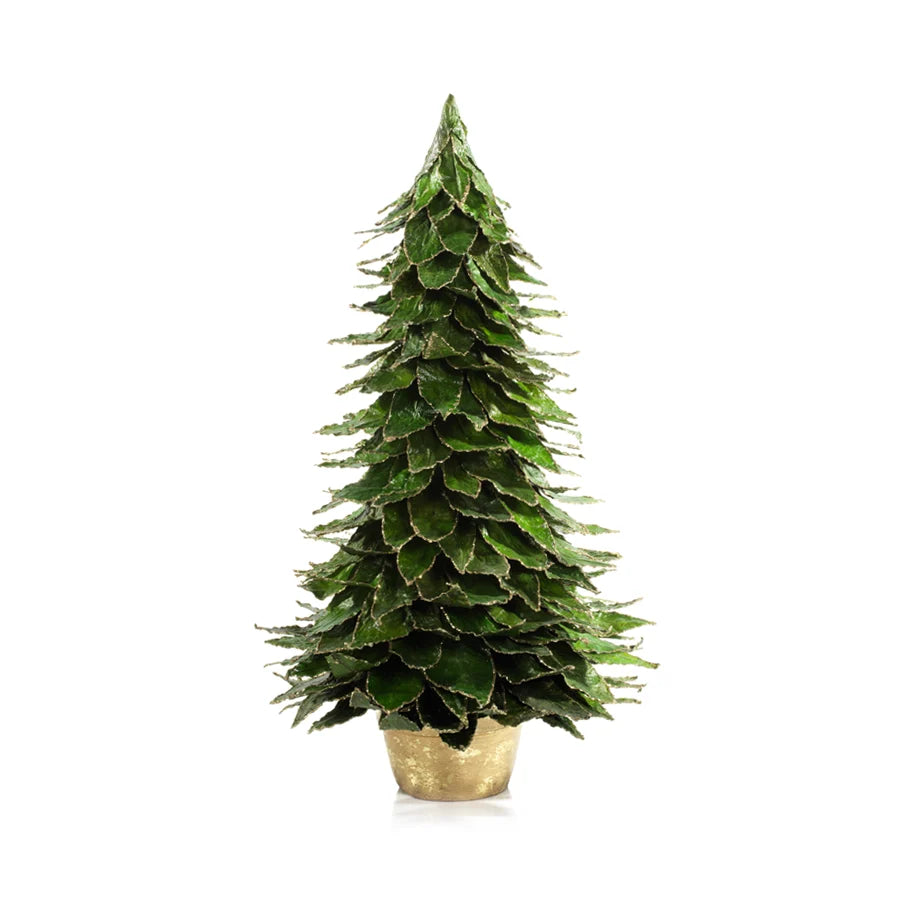 Natural Leaf Tree in Gold Pot