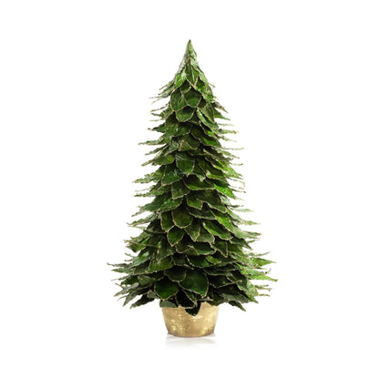 Natural Leaf Tree in Gold Pot