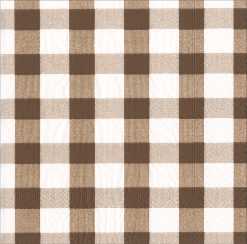 Chocolate Gingham Napkins