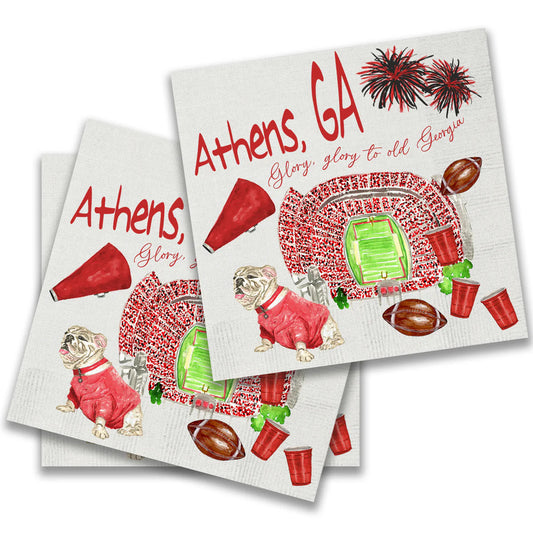 Georgia Football Cocktail Napkin