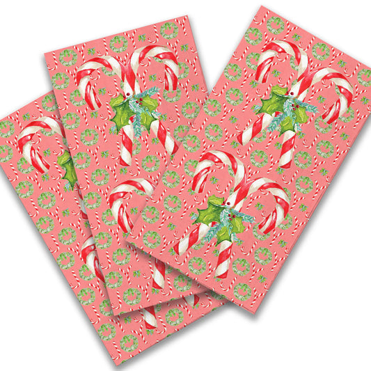 Candy Canes with Greens Guest Towel