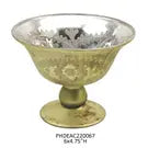 Antique Olive Etched Compote Small