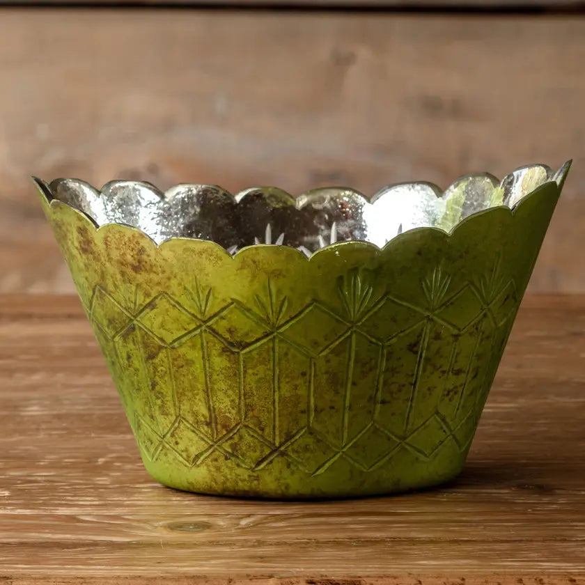 Antique Olive Etched Center Piece