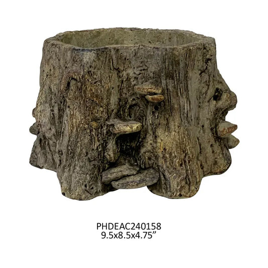 Medium Faux Bois Cement Planter
