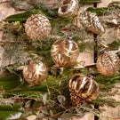 Etched Golden Garland Glass 4" Ornament