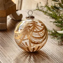 Etched Golden Garland Ornament 5"