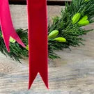 Boxwood Wreath with Burgundy Ribbon