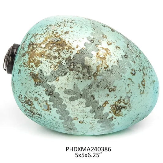 Azure Glass 5" Egg Ornament