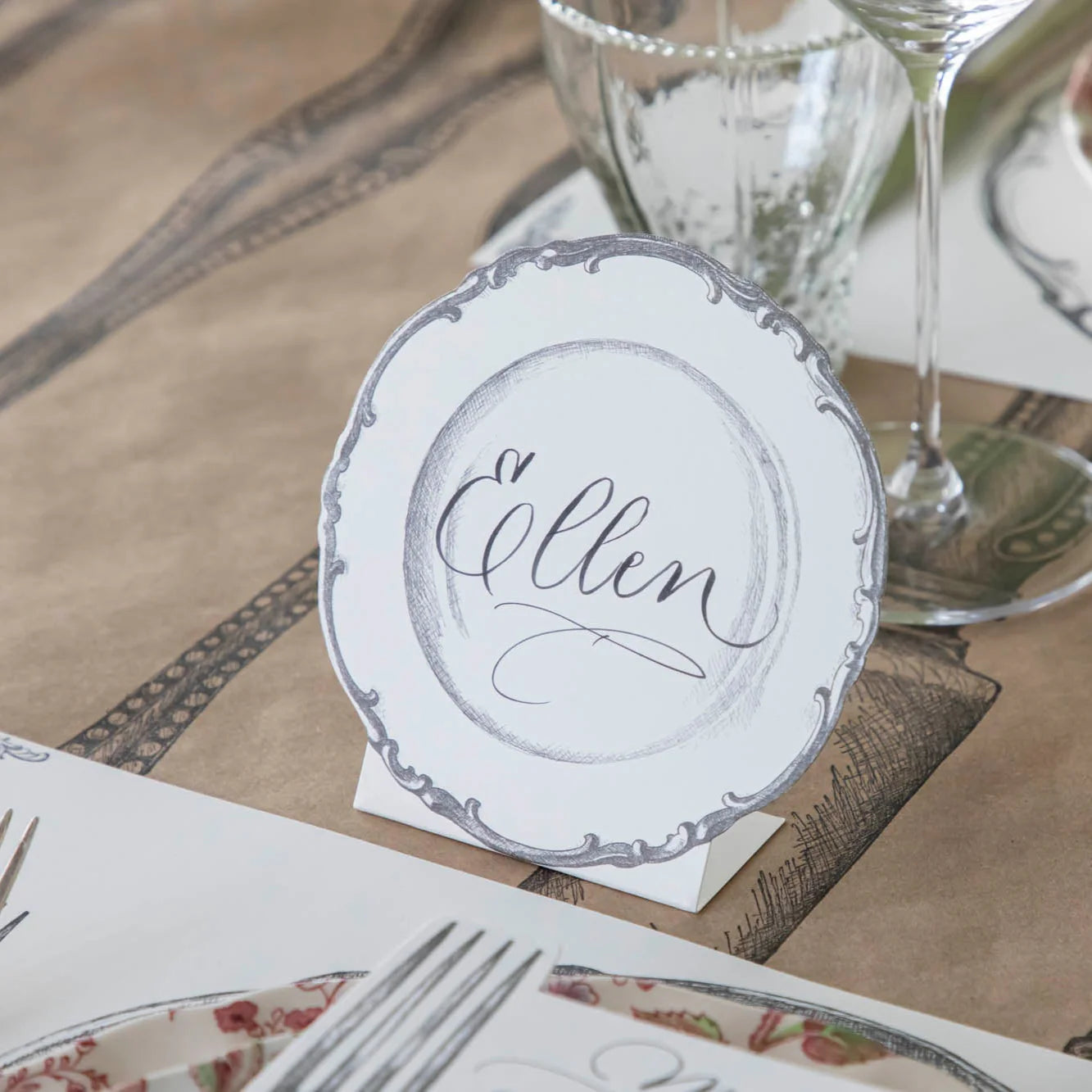 Vintage Plate Place Card