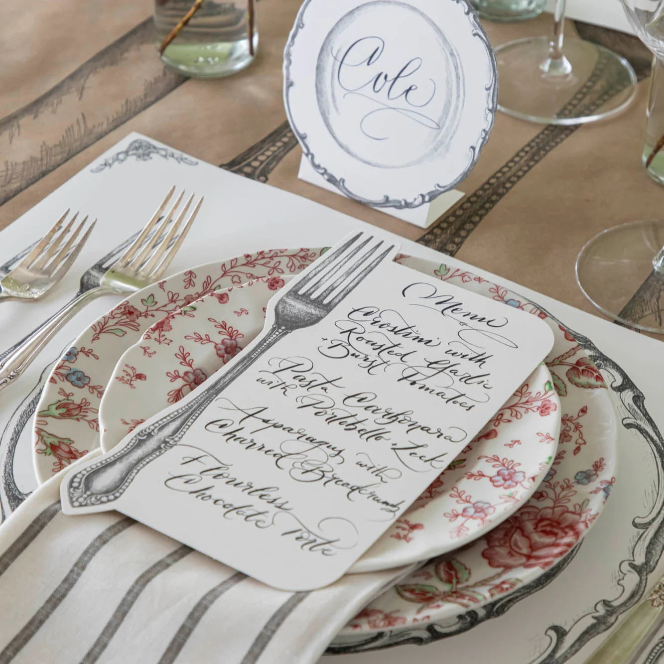 Vintage Fork Table Card