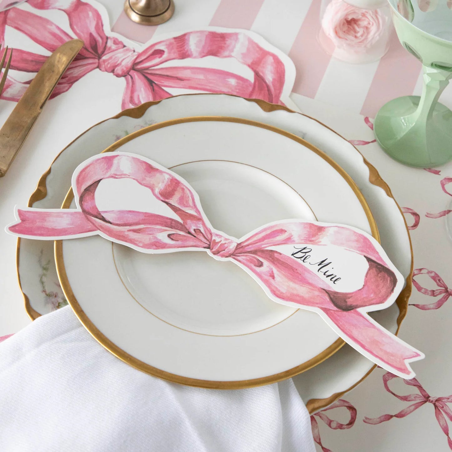 Pink Bow Table Accent