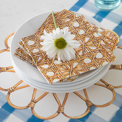 Rattan Weave Serving Papers