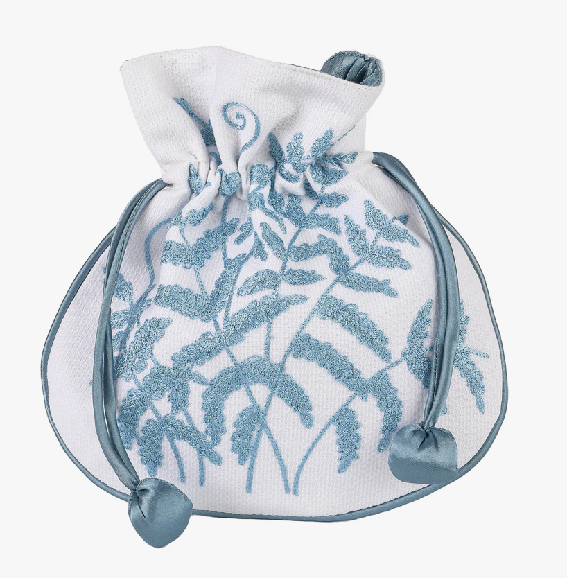 Blue Fern Jewelry Pouch