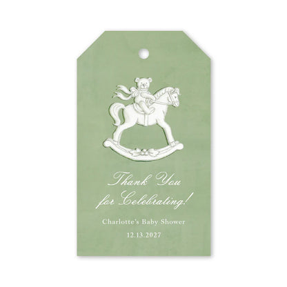 Porcelain Verte Rocking Horse Gift Tags