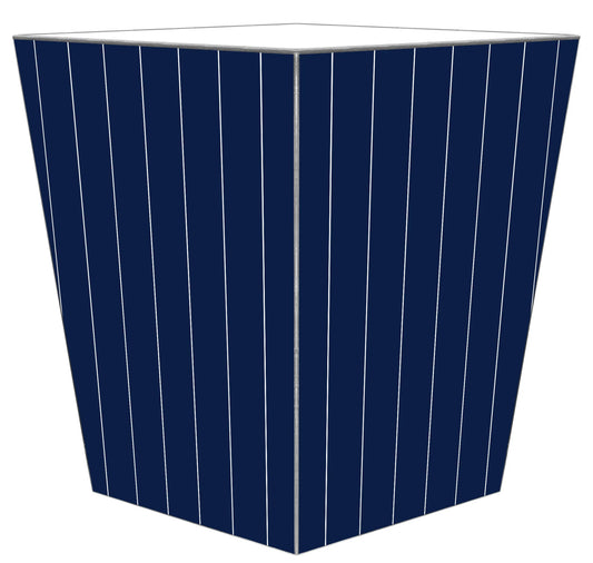 Waste Basket - Navy Pin Stripe