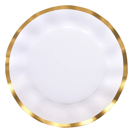 Everyday White Wavy Salad Plate